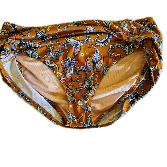 New Summer Garnet Hill Signature Swim Skirt in Brown Paisley Print Sz 10 - Picture 4 of 12